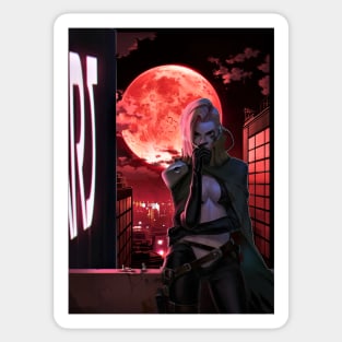 Cyberpunk Blood Moon Sticker